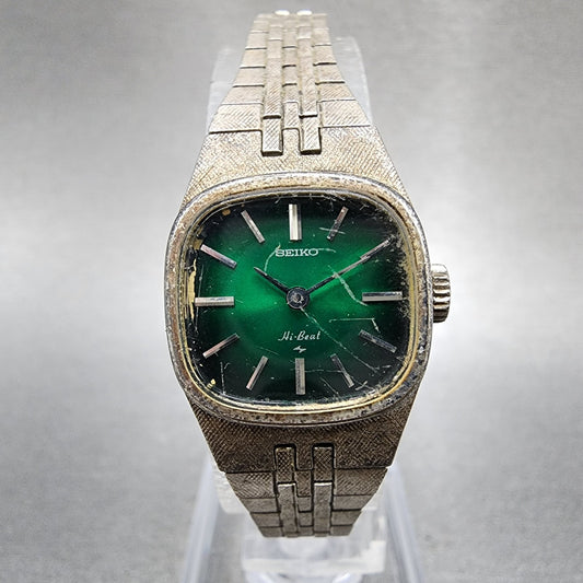 Seiko Watch Women 19mm Green Dial Silver Tone Round Manual 11203060 Runs0