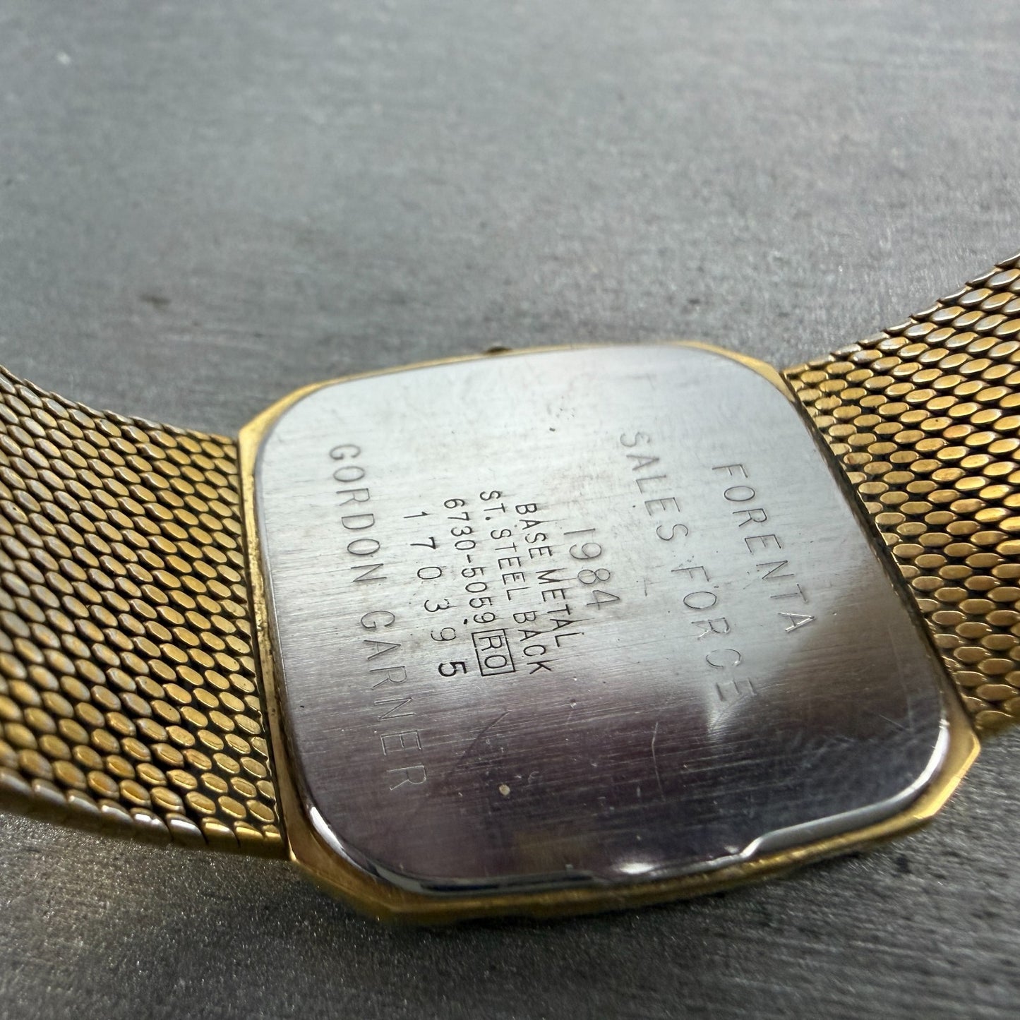 Seiko Tank Lassale Watch Men 27mm Champagne Dial Gold Tone 6730-5059 PARTS VTG10