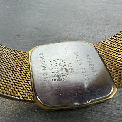 Seiko Tank Lassale Watch Men 27mm Champagne Dial Gold Tone 6730-5059 PARTS VTG10
