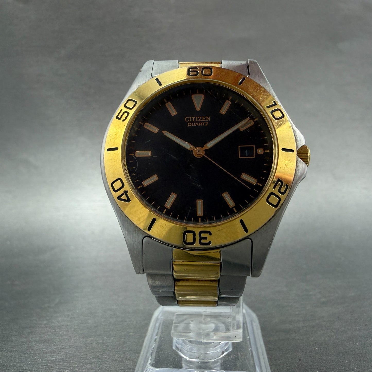 Citizen Dive Watch Men 39mm Black Dial Two Tone Date 5510-F52061 New Battery5