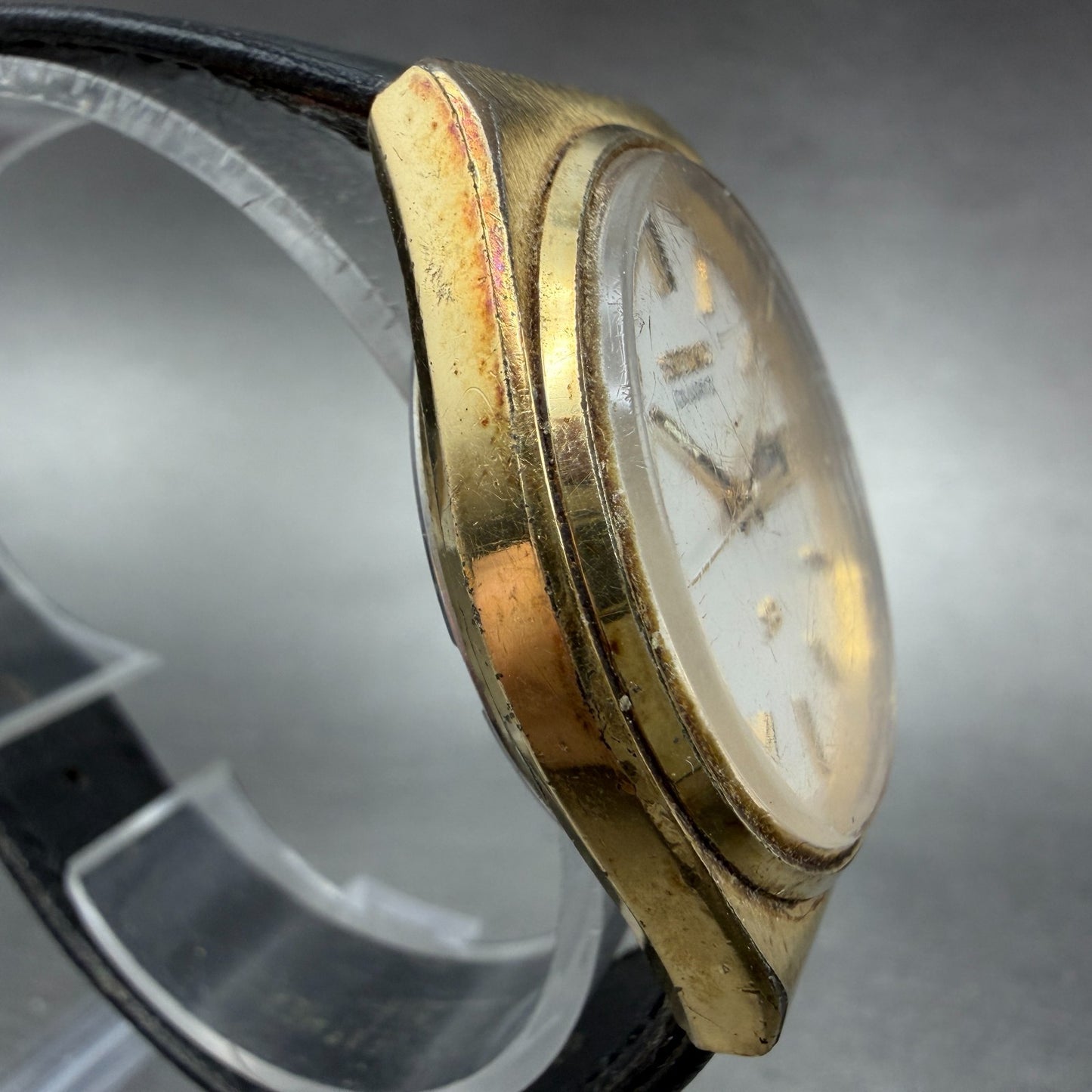 Seiko SQ Watch Men 35mm Silver Dial Gold Tone Dayadate READ!!!! 8223-8029 NewBat4