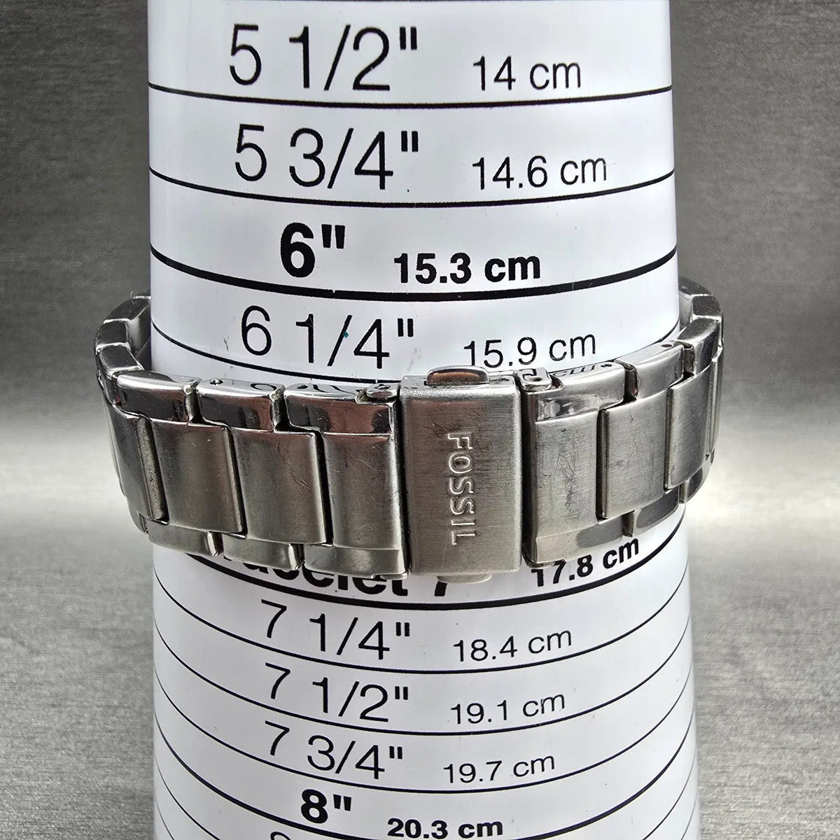 Fossil Watch Women 40mm Silver Dial Silver Tone Daydate Gemmed BQ1066 New Batt9