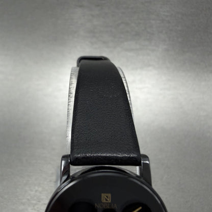 Citizen Noblia Watch Women 24mm Black Dial Black Tone Round  Leather Band PARTS5