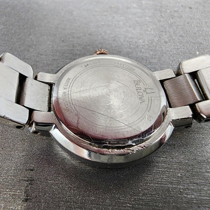Bulova Watch Women 26mm Silver Dial Two Tone Round  98L153 New Battery10