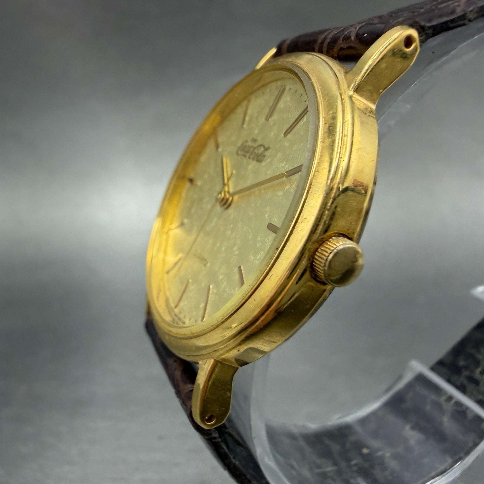 Citizen Coca Cola Watch Unisex 32mm Gold Dial Gold Tone Round New Battery2
