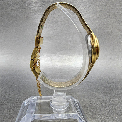 Seiko Watch Women 19mm Champagne Dial Gold Tone Round 160079 New Battery8
