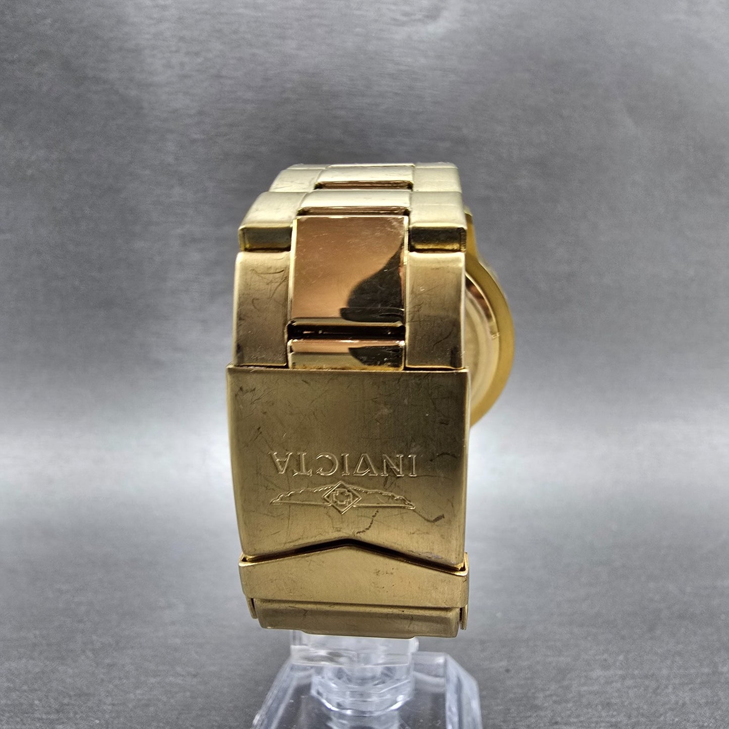Invicta Chronograph Dive Watch Men 45mm Blue Dial Gold Tone 1205 New Battery7