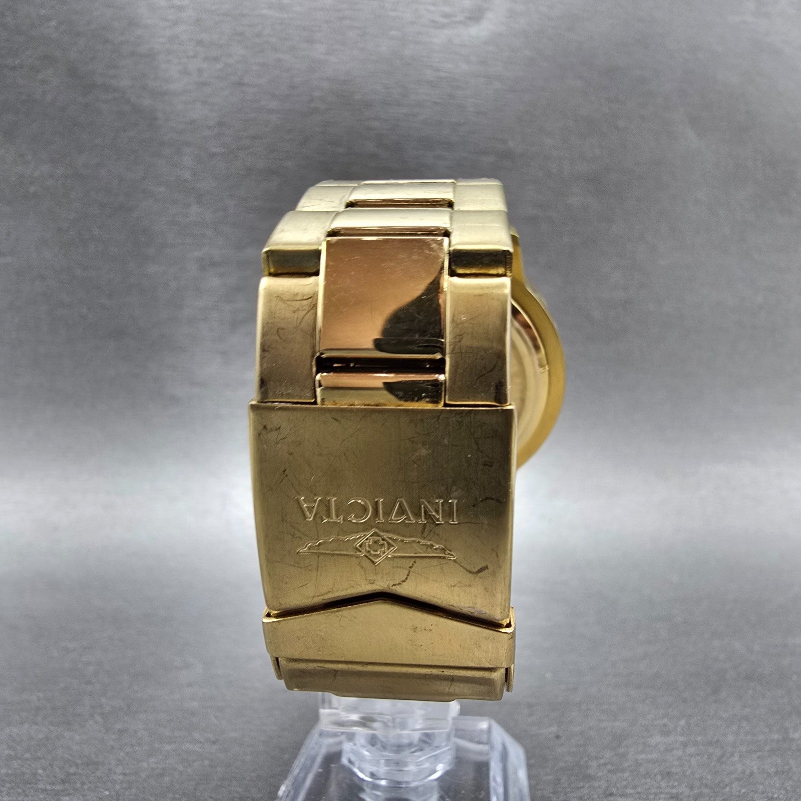 Invicta Chronograph Dive Watch Men 45mm Blue Dial Gold Tone 1205 New Battery7