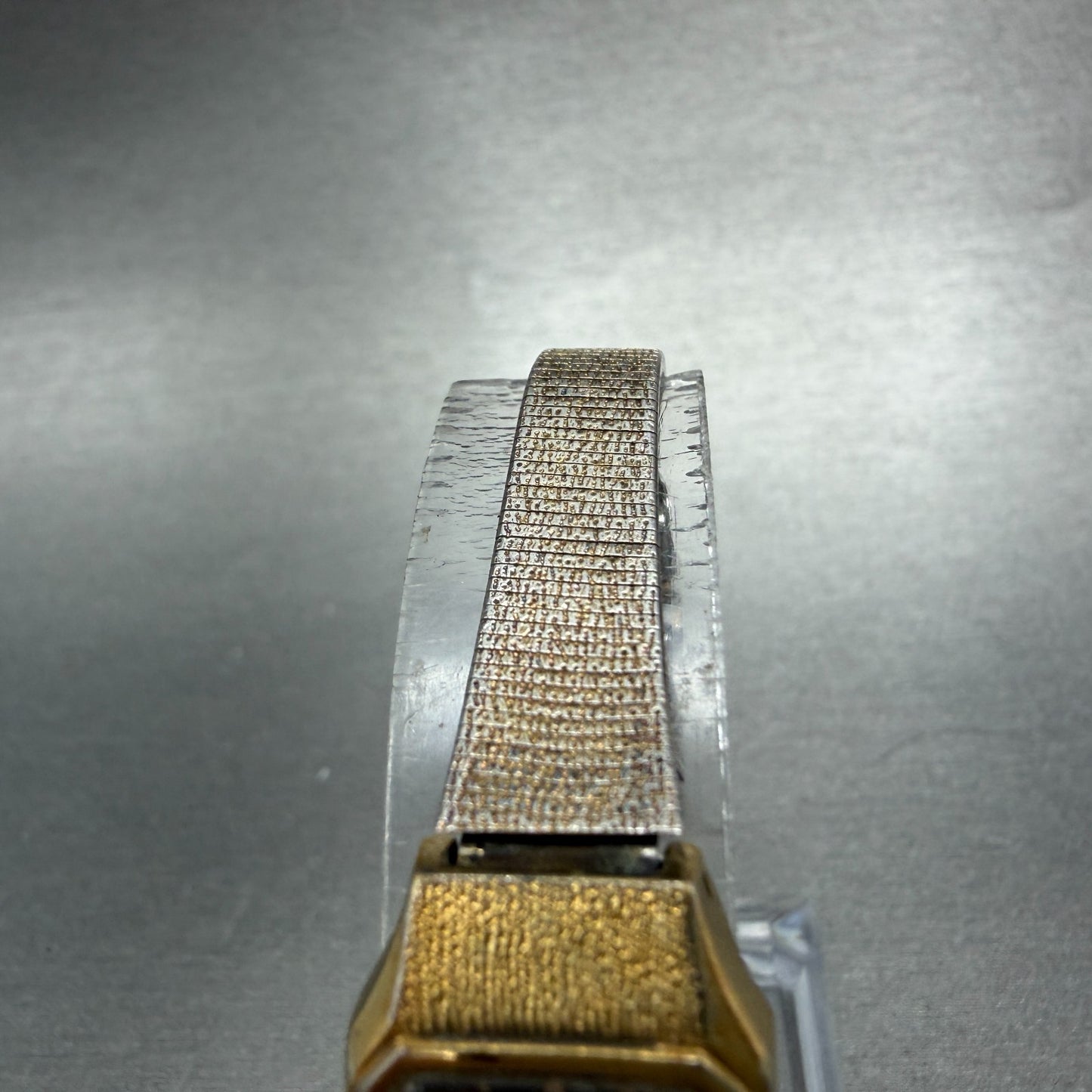 Seiko Tank Watch Women 17mm Brown Dial Gold Tone Rectangle 5420-5019 New Batt ZX4