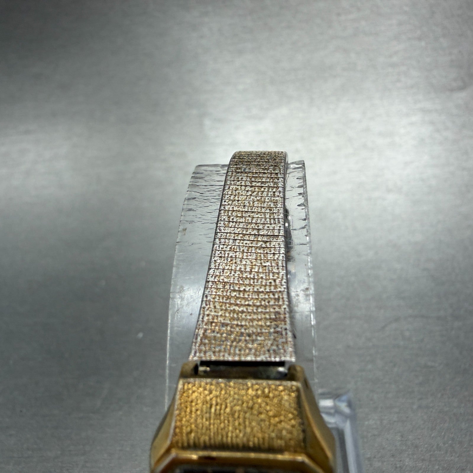 Seiko Tank Watch Women 17mm Brown Dial Gold Tone Rectangle 5420-5019 New Batt ZX4