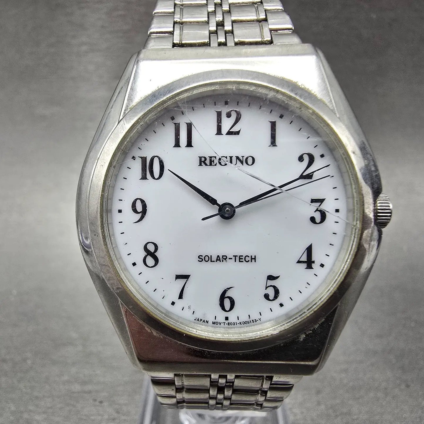 Citizen Reguno Solar Watch Men 35mm White Dial Silver Tone E031-T017215 PARTS0