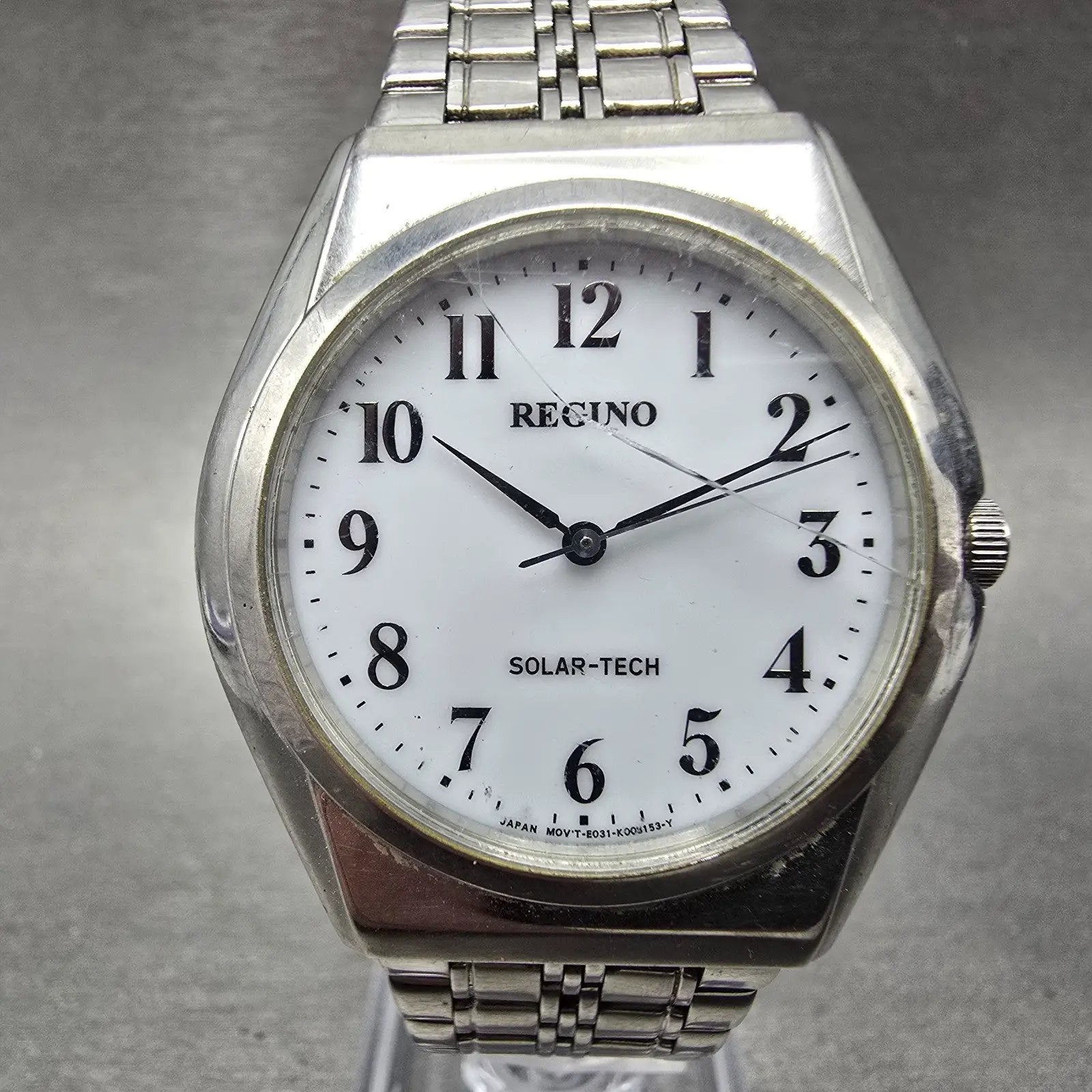 Citizen Reguno Solar Watch Men 35mm White Dial Silver Tone E031-T017215 PARTS0