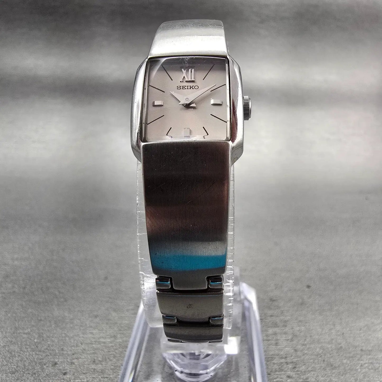 Seiko Watch Women 16mm White Dial Silver Tone Rectangle 1N00-0DC0 New Battery5