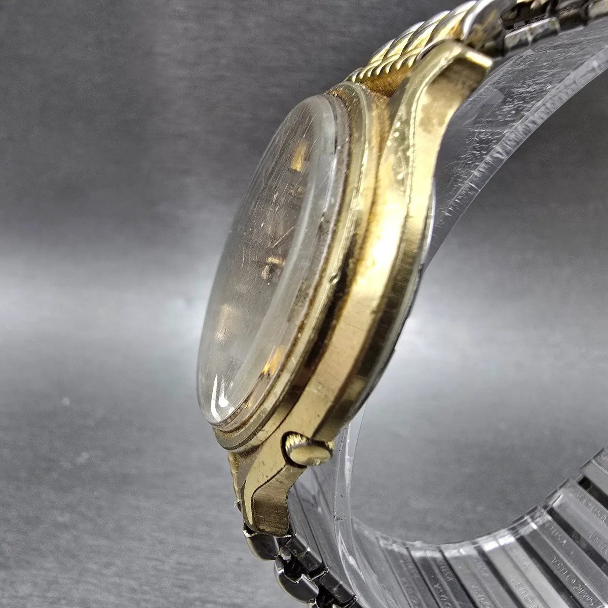 Seiko Automatic Watch Men 37mm Champange Dial Gold Date Round 6105-8069 Works2