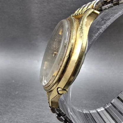 Seiko Automatic Watch Men 37mm Champange Dial Gold Date Round 6105-8069 Works2