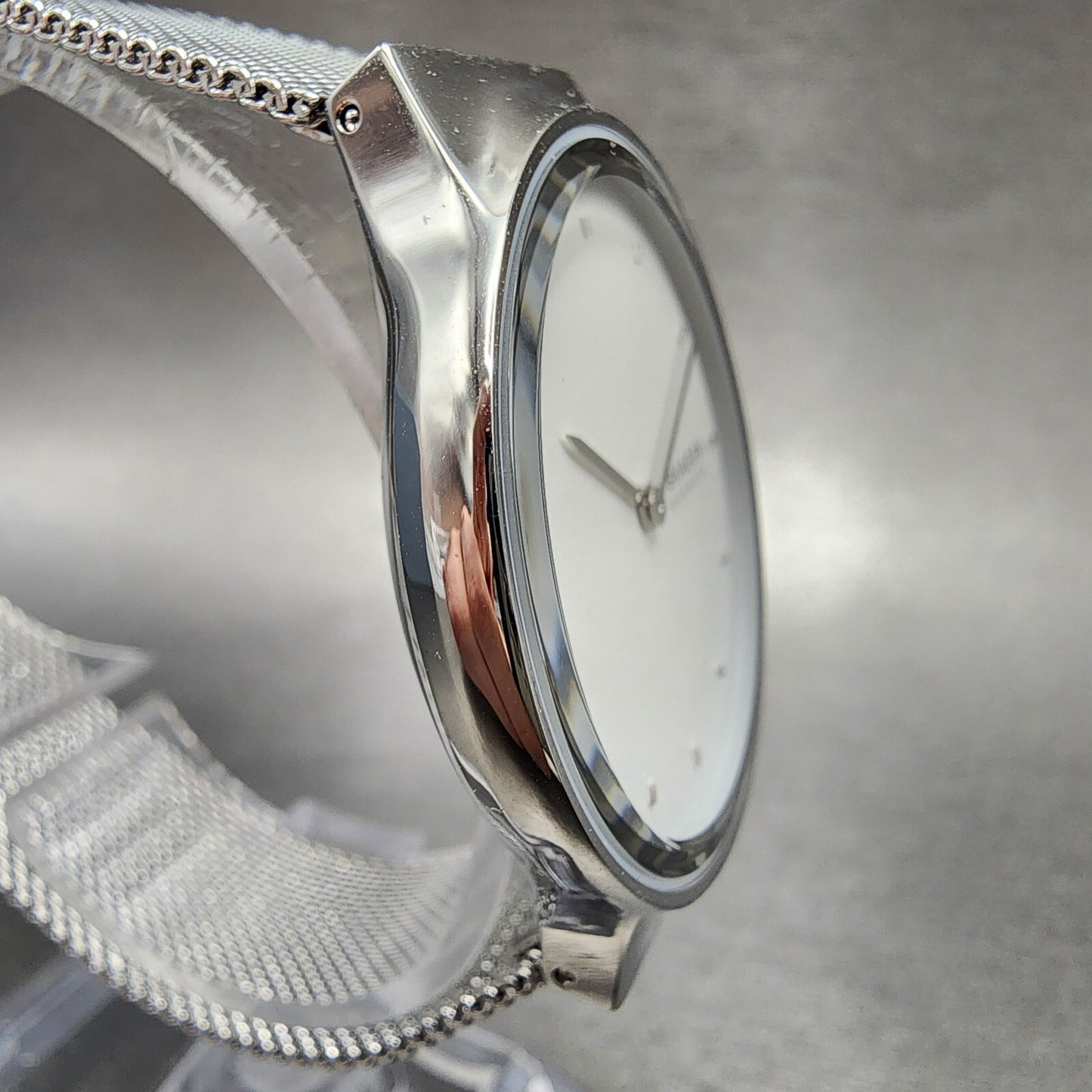 Skagen Freja Watch Women 34mm White Dial Steel Round Mesh Band SKW2823 NWT4