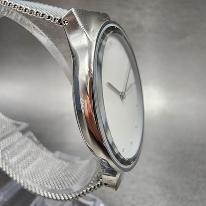 Skagen Freja Watch Women 34mm White Dial Steel Round Mesh Band SKW2823 NWT4