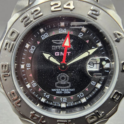 Invicta Pro Diver GMT Watch Men 44mm Black Dial Black Tone Date 5126 New Battery1