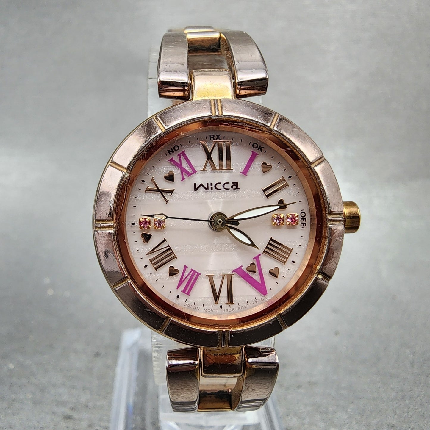 Citizen Wicca Solar Watch Women 27mm Pink Dial Rose Gold Tone Round Runs0