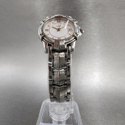 Fendi Orologi Watch Women 26mm White Dial Silver Tone Date Round 3500L PARTS6