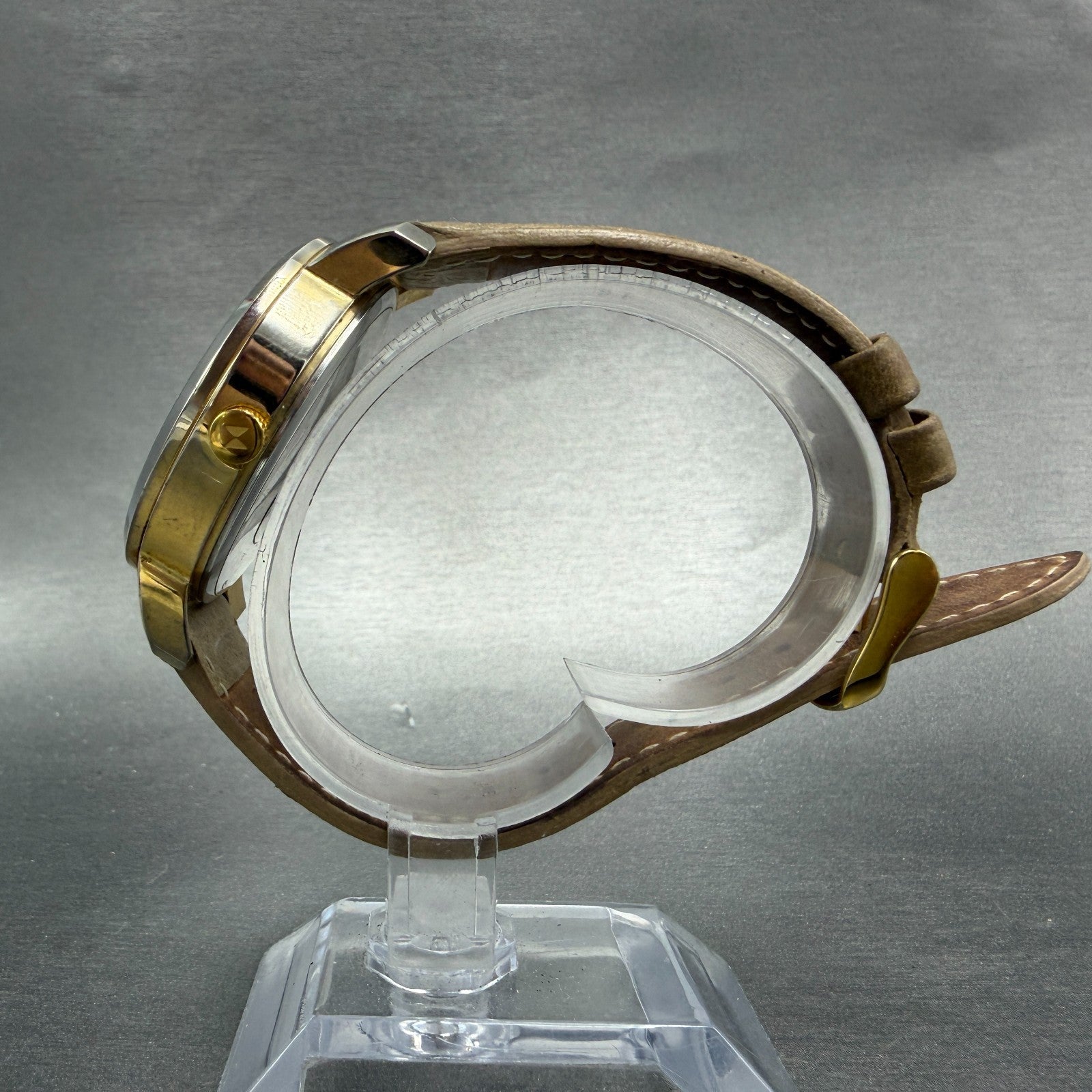 MVMT Boulevard Watch Women 38mm MOP Dial Gold Tone Date Leather New Battery6