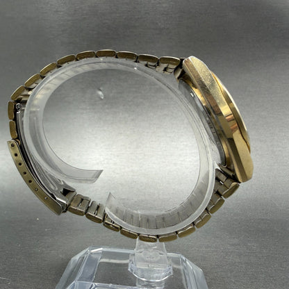 Citizen CQ Watch Men 34mm Champagne Dial Gold Tone Daydate 6101-915046 PARTS9