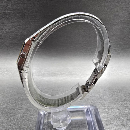 Seiko Watch Women 12mm Silver Dial Silver Rectangle 2E20-5029 New Battery VTG J16