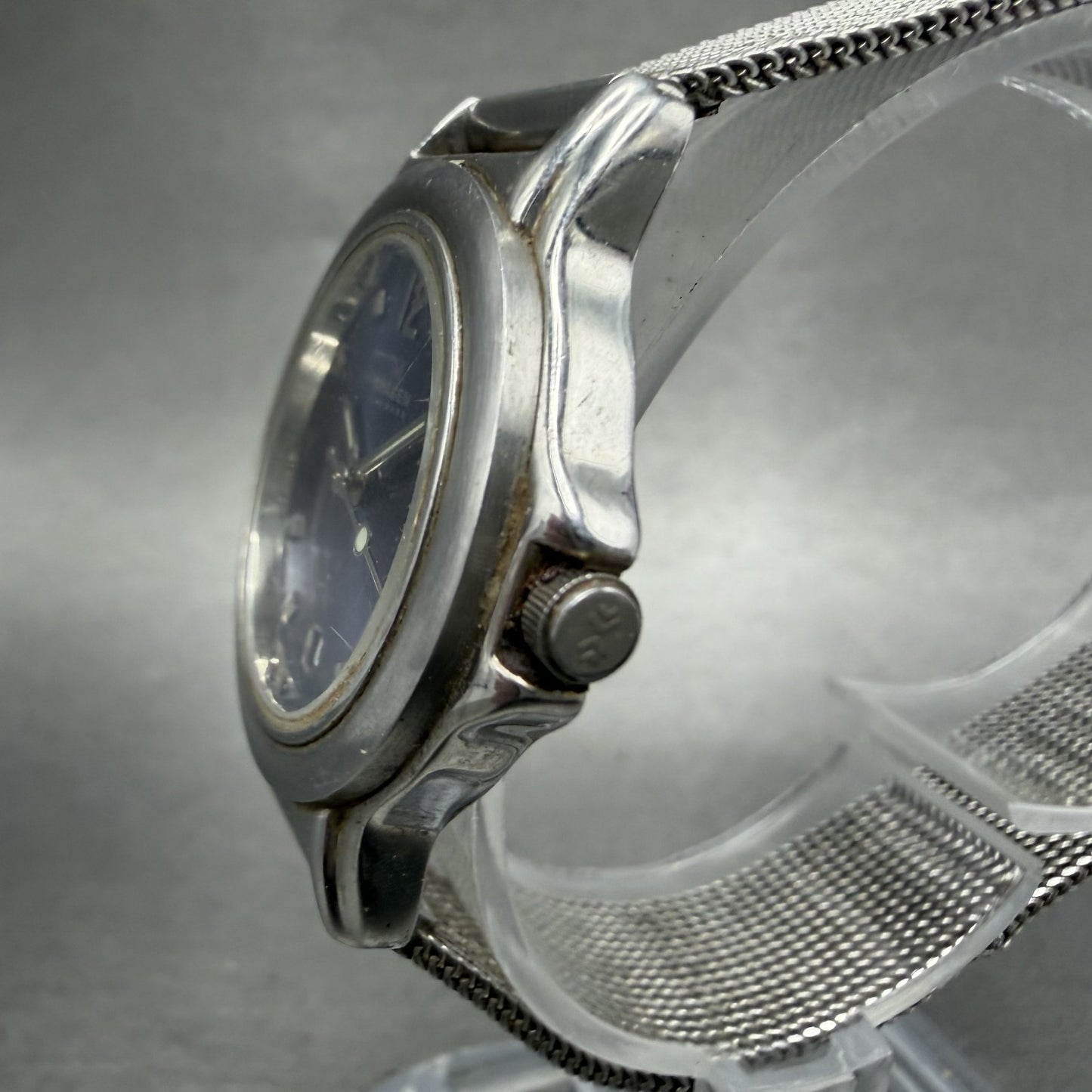 Skagen Watch Women 28mm Blue Dial Silver Tone Date Round 106SSSN New Battery2