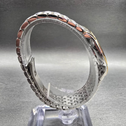 Bulova Watch Women 27mm Silver Dial Two Tone Round 98V29 New Battery8
