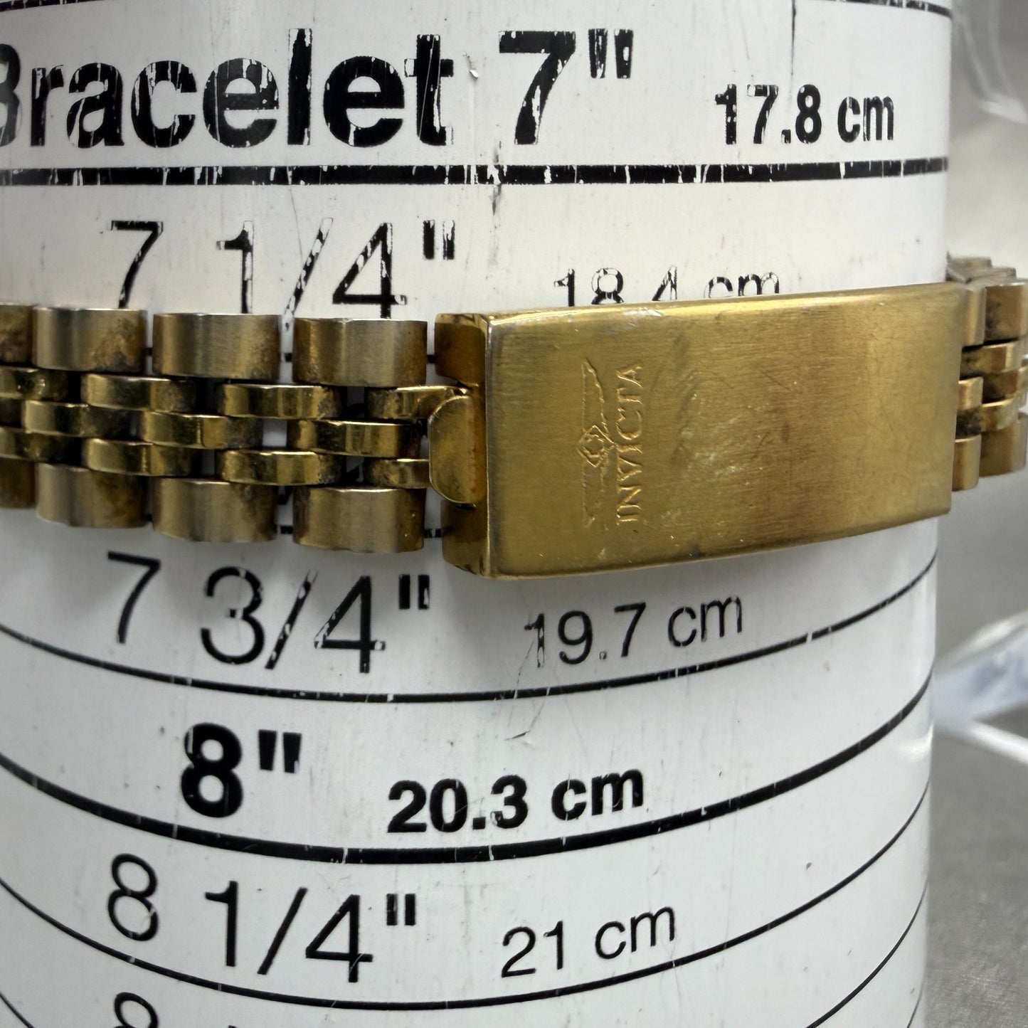 Invicta Watch Women 26mm Gold Dial Gold Tone Date Round New battery ABCD10