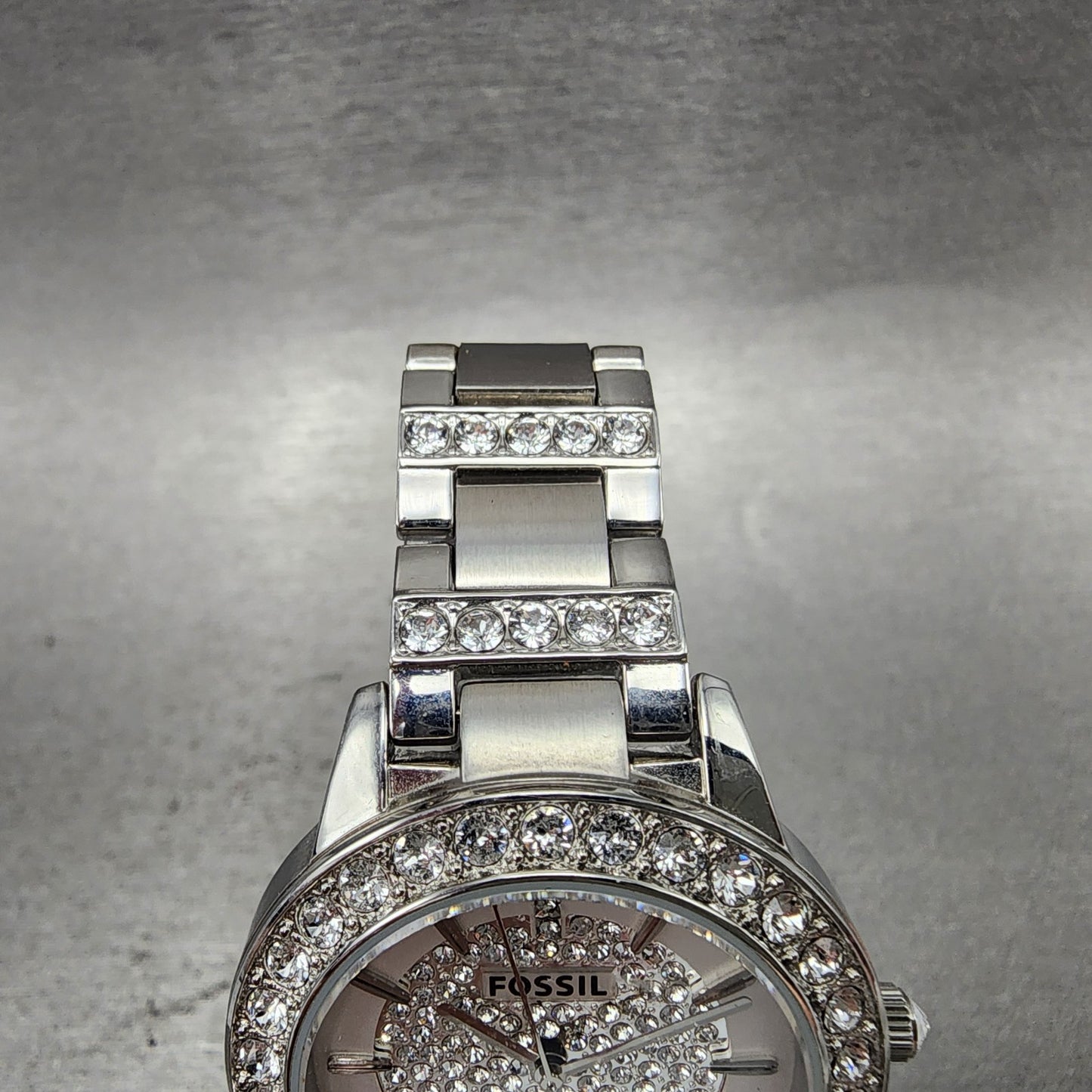 Fossil Watch Women 34mm Silver Dial Silver Tone Round ES3097 New Battery5