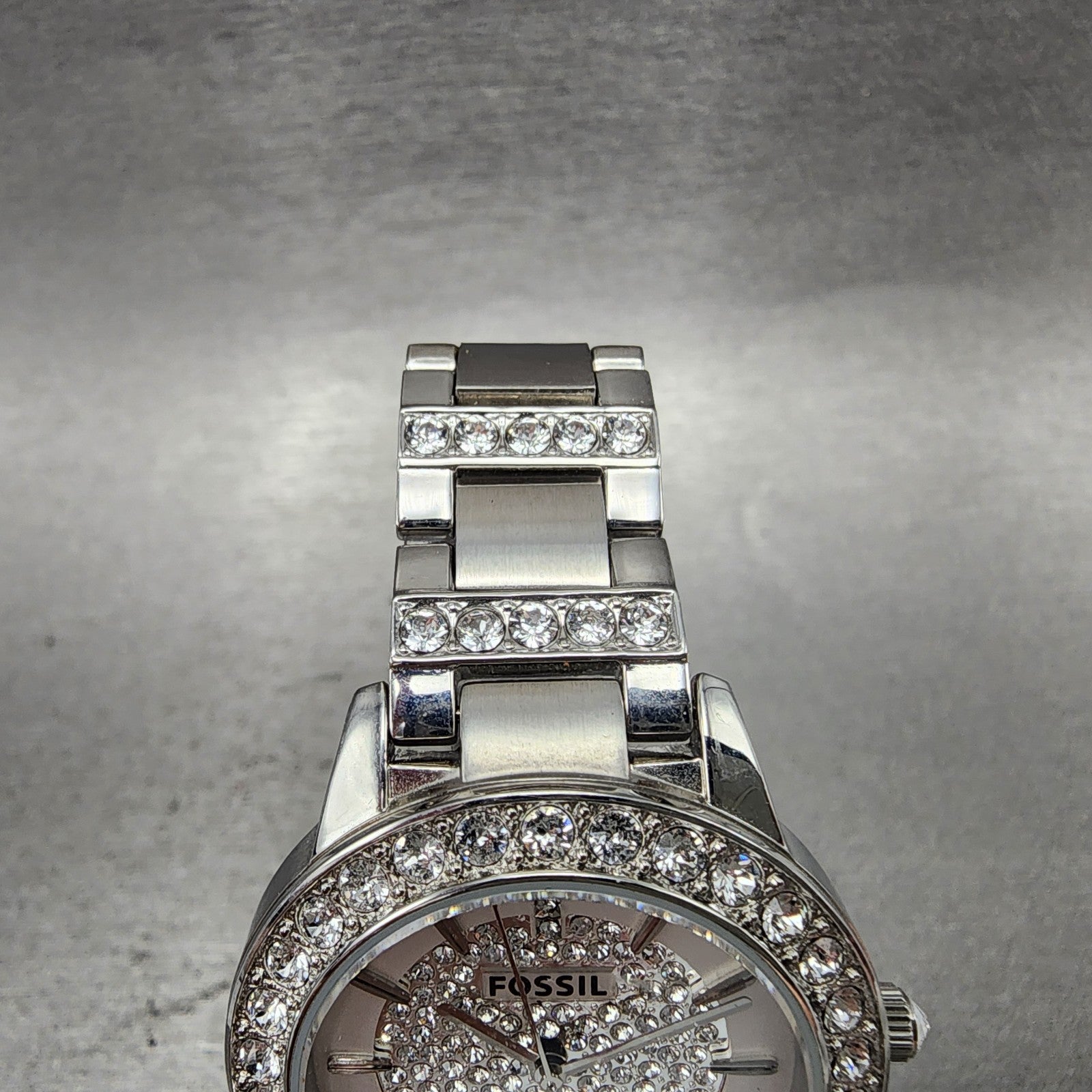 Fossil Watch Women 34mm Silver Dial Silver Tone Round ES3097 New Battery5