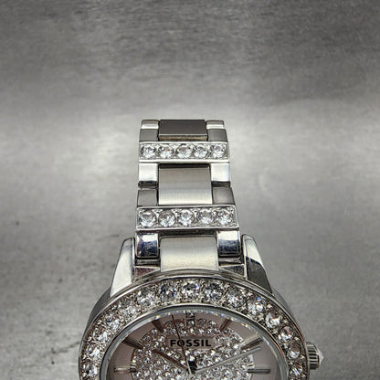 Fossil Watch Women 34mm Silver Dial Silver Tone Round ES3097 New Battery5