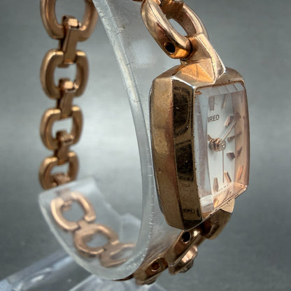 Seiko Wired Tank Watch Women 16mm White Dial Rose Gold Tone 1N01-0PA0 NewBattery3
