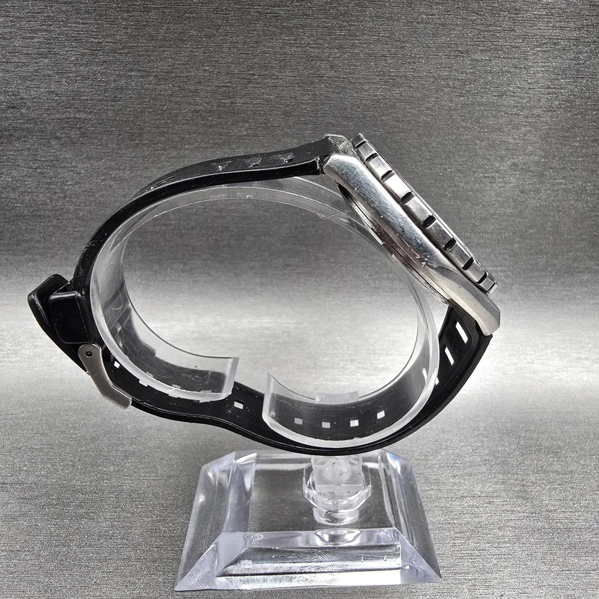 Seiko Sports 100 Dive Watch Men 38mm Black Dial Silver Daydate 7123-823F New Bat8