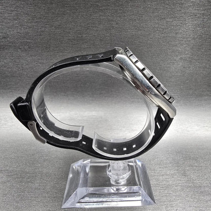 Seiko Sports 100 Dive Watch Men 38mm Black Dial Silver Daydate 7123-823F New Bat8