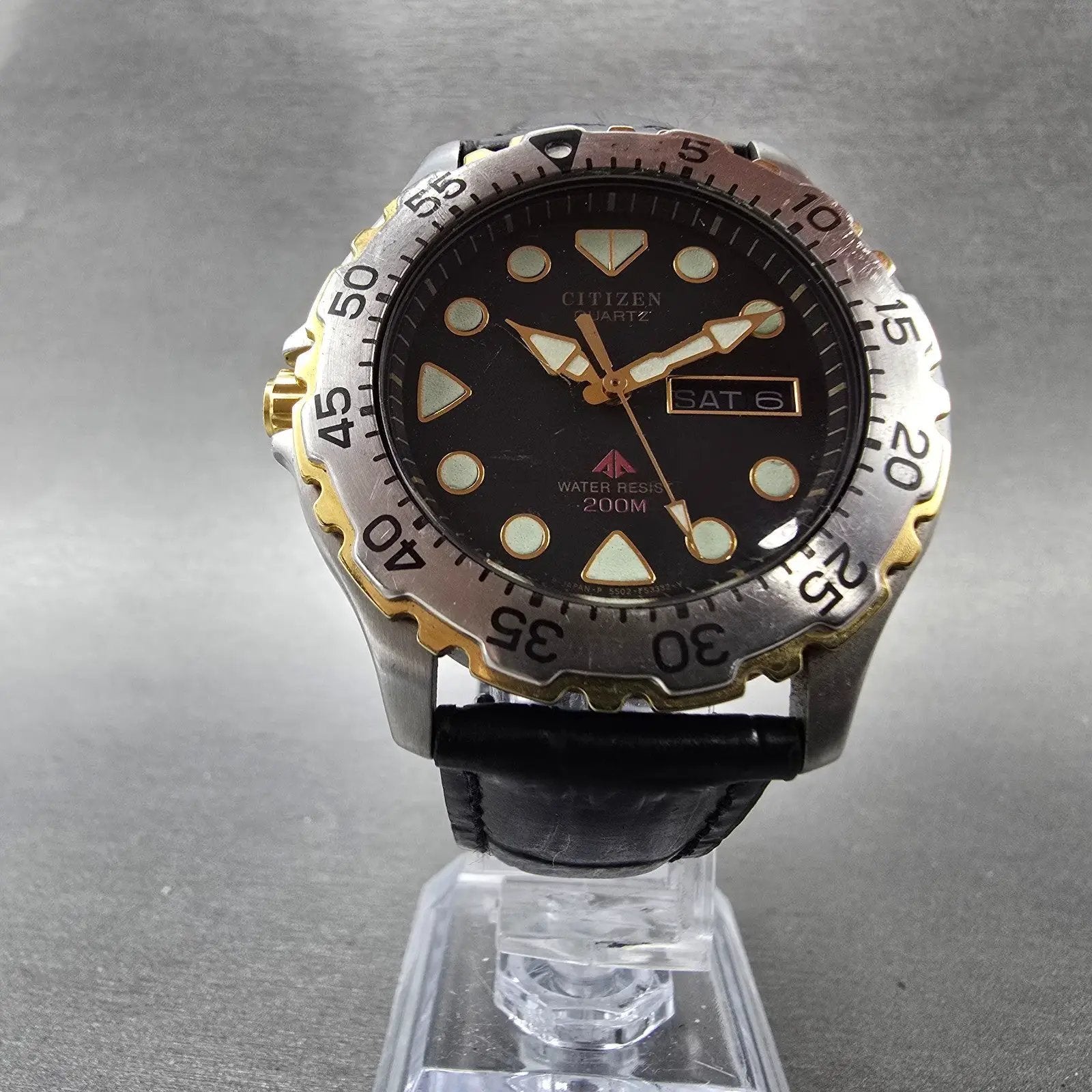 Citizen Promaster Dive Watch Men 39mm Black Dial Two Tone Daydate New Battery5