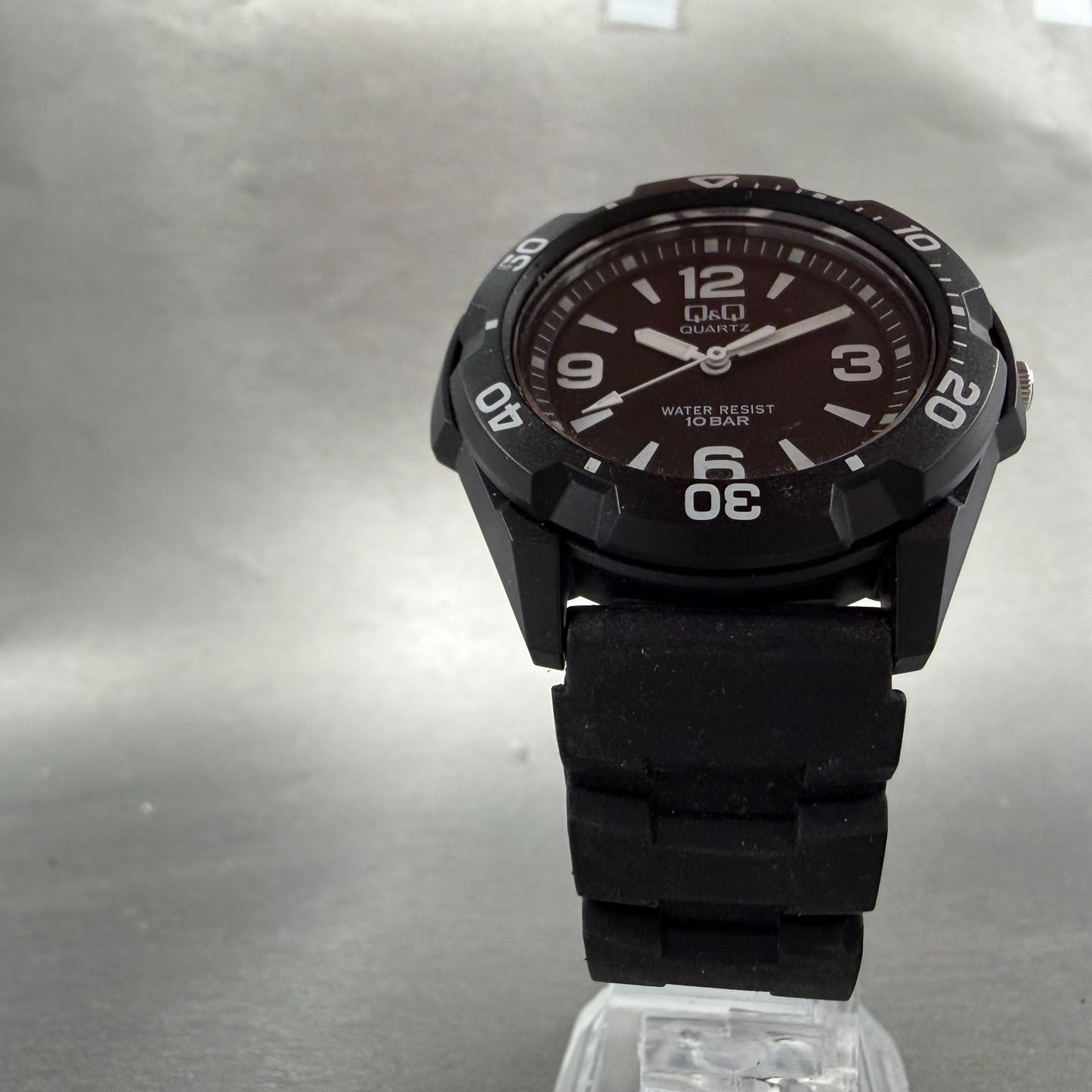 Citizen Q&Q Dive Watch Men 40mm Black Dial Black Tone Round 2035 New battery5