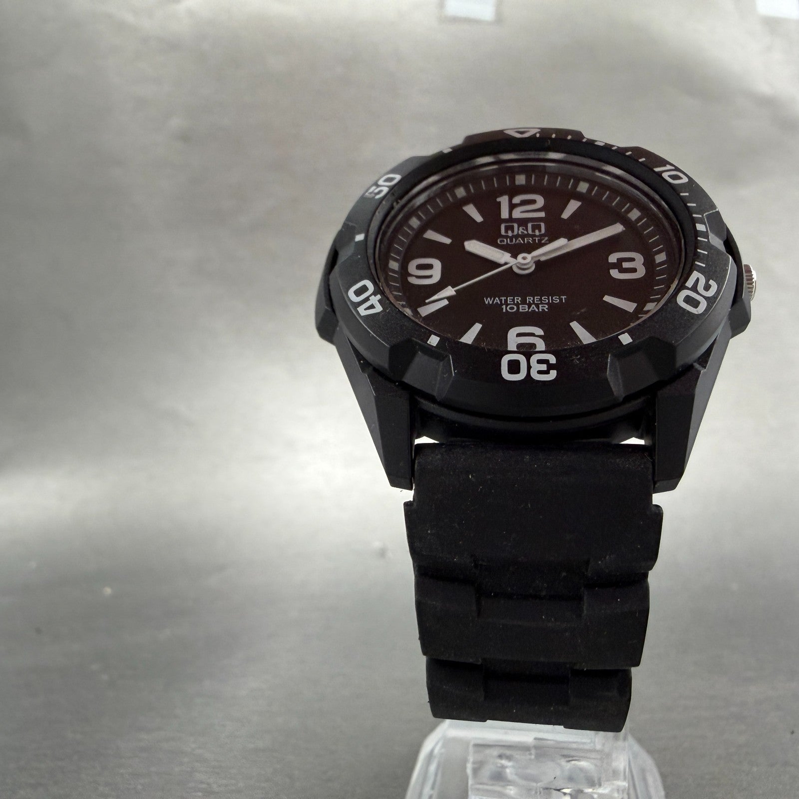 Citizen Q&Q Dive Watch Men 40mm Black Dial Black Tone Round 2035 New battery5