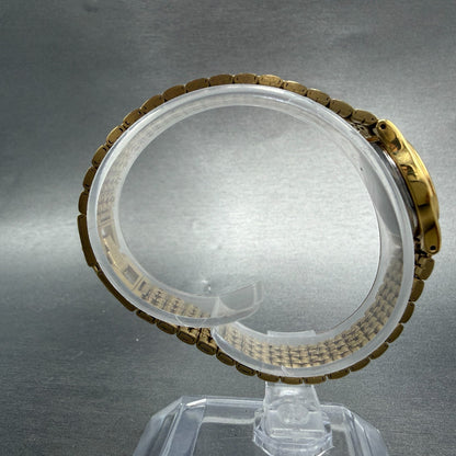 Seiko Watch Women 18mm Black Dial Gold Tone Oval V401-5109 New Battery Vintage8