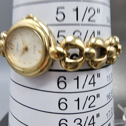 Seiko Tisse Watch Women 20mm White Dial Gold Tone Oval 4n215220 New Battery10