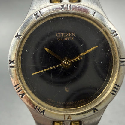 Citizen Watch Women 22mm Black Dial Two Tone Round 5930-K04964 New Battery VTG1