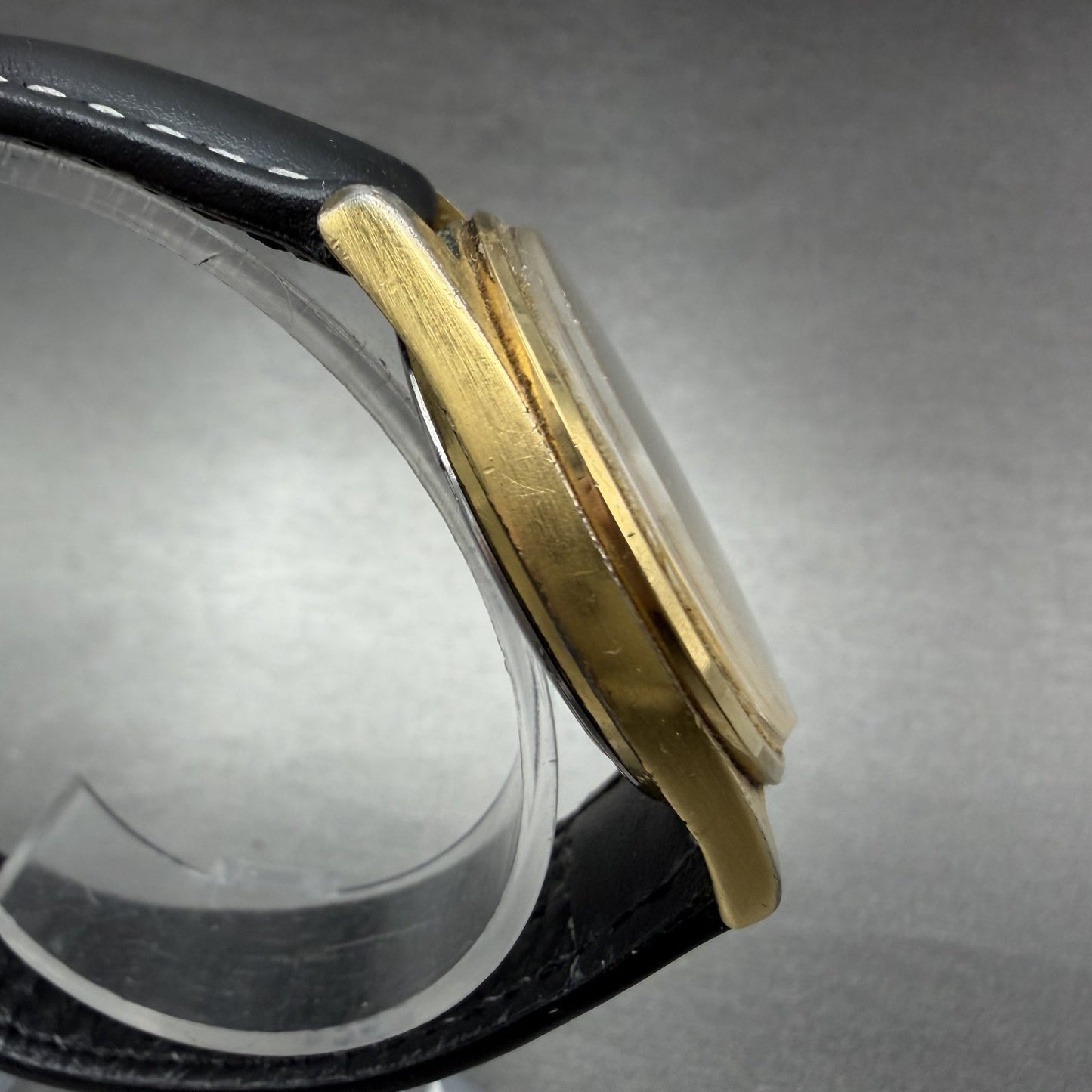 Seiko SQ Watch Men 35mm Gold Dial Gold Tone Daydate Round 5Y23-8040 New Batteryl3