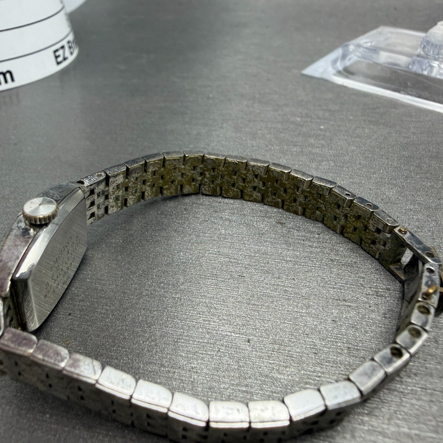Seiko Watch Women 15mm Silver Dial Silver Tone Rectangle Manual 10-8360 Runs VTG12
