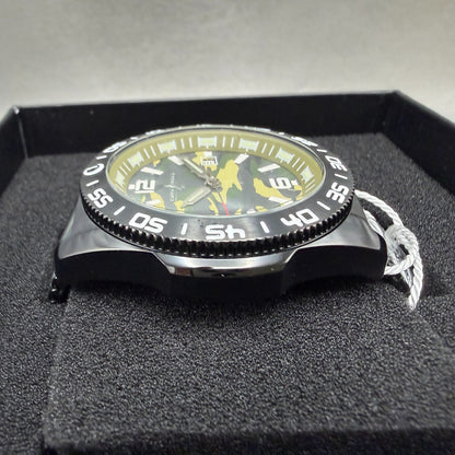Chase Durer Dive Watch Men 46mm Green Camo Dial Black Tone Date CDW-01823