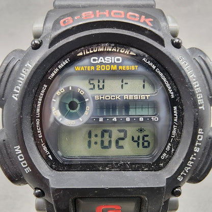 Casio G-Shock DW-9000 Watch Men 44mm Digital Black Tone Alarm Chrono New Battery