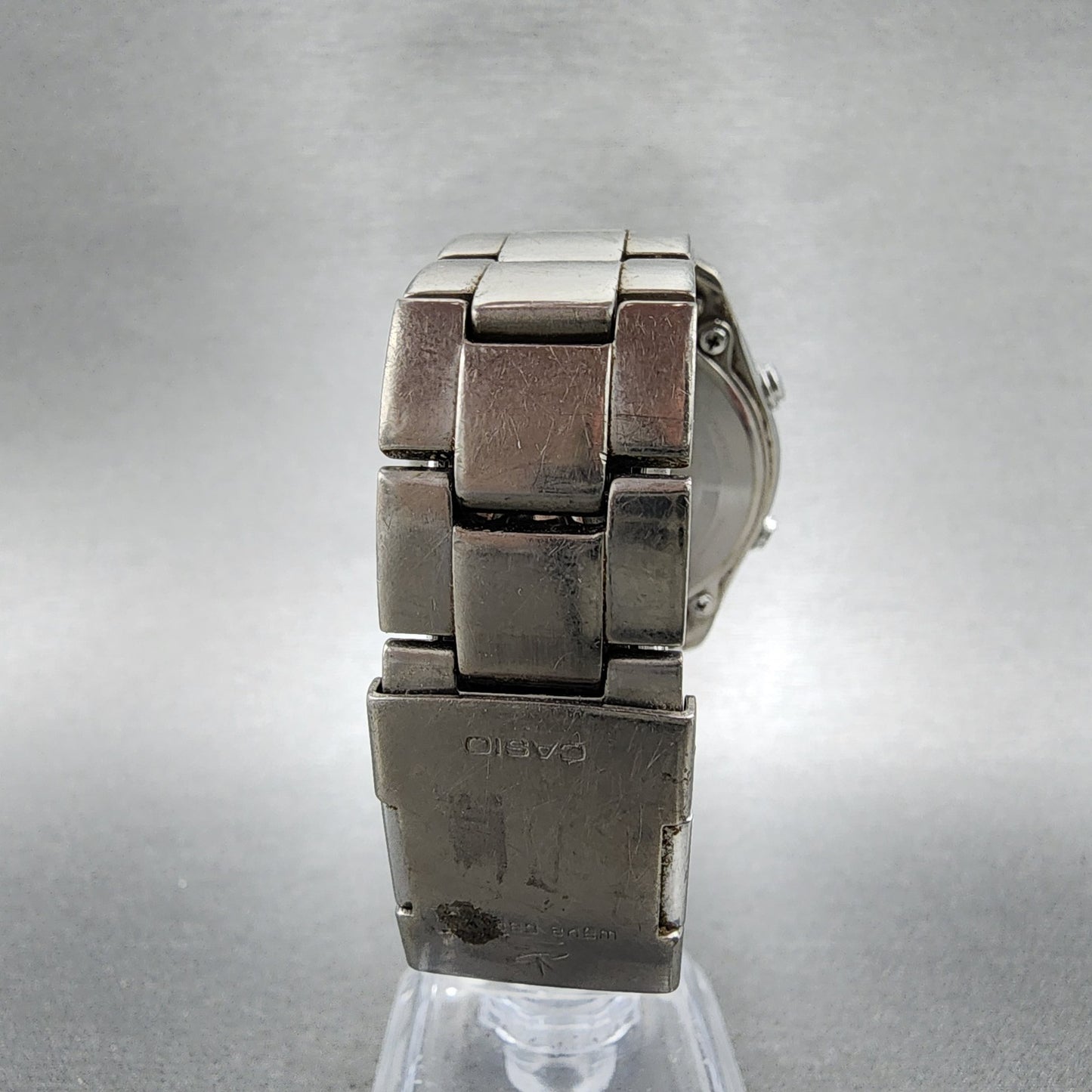 Casio Waveceptor WVQ500 Watch Men 42mm Black Dial Steel Analog Digital Chrono7