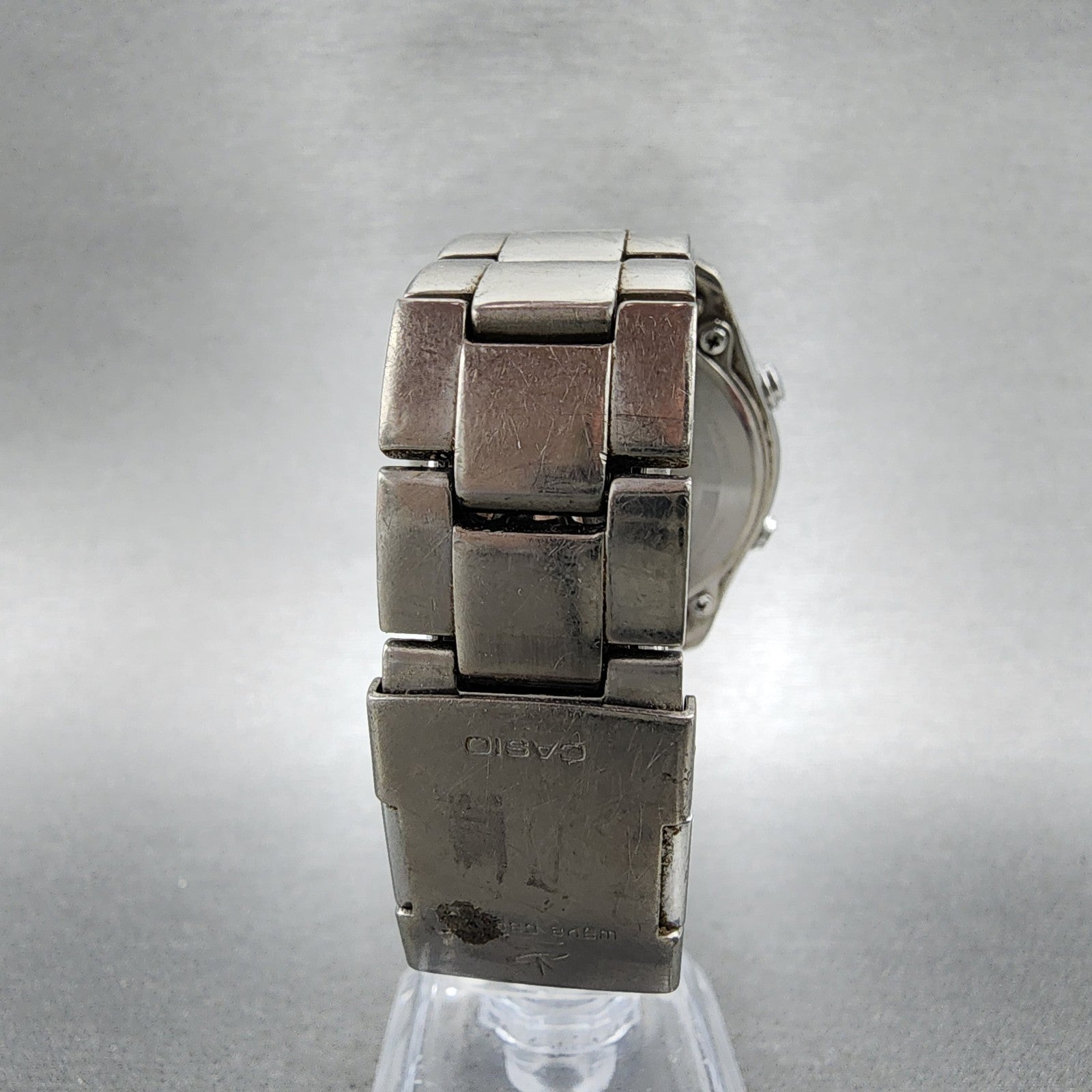 Casio Waveceptor WVQ500 Watch Men 42mm Black Dial Steel Analog Digital Chrono7