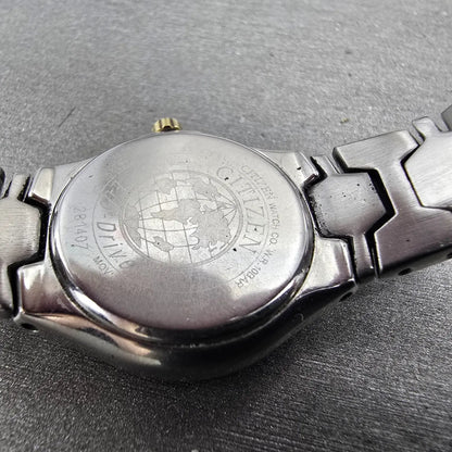 Citizen Eco-Drive Watch Women 27mm Silver Dial Two Tone Date E010-K001200 Runs9