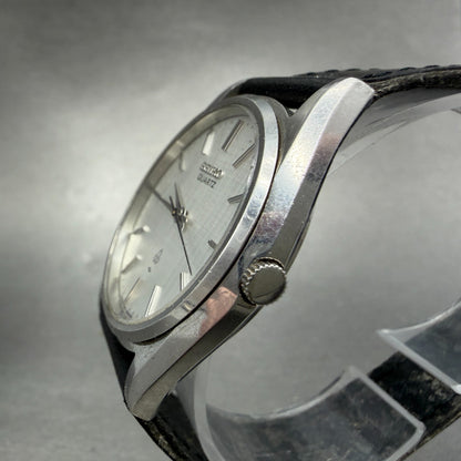 Seiko Watch Men 35mm Silver Dial Steel Round 7121-8000 Vintage PARTS3